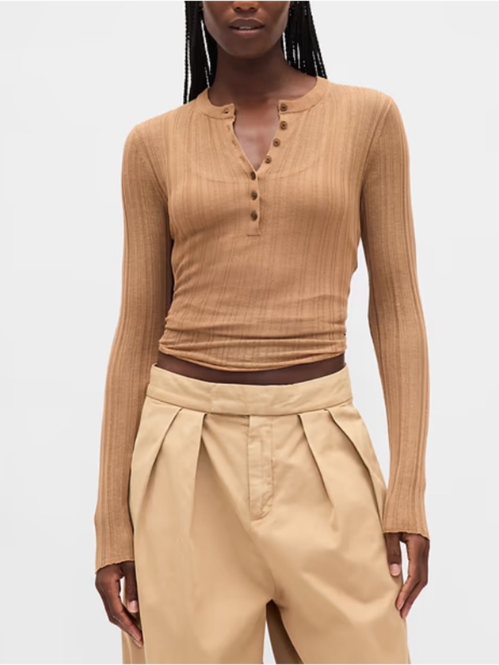 GAP Sheer Rib Henley Sweater BNWT